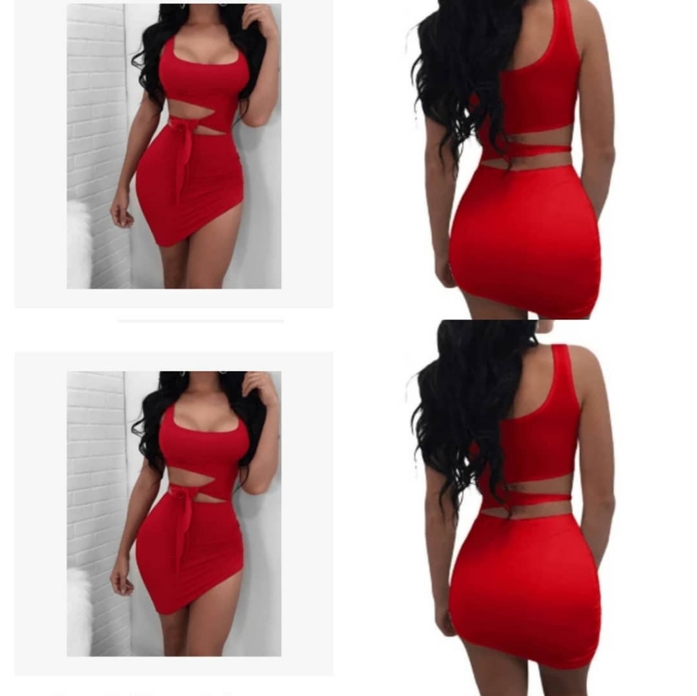 Red mini dress